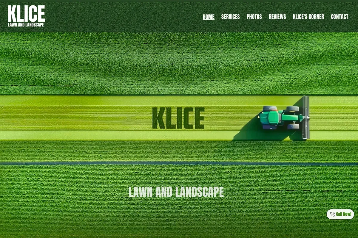Web design project for Klice Lawn and Landscape in Lakewood NY by Click Media and Marketing.