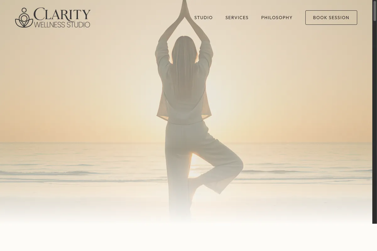 Web design project for Clarity Wellness Studio in Jamestown NY by Click Media and Marketing.